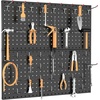 image:imageTORACK Metal Pegboard Wall Tool Organizer 24 x 24 or 12 x 48 70 PCS Tools Storage Pegboard for Garage Peg Board Tool Organizer Board with Hooks for WorkbenchGreyBlack