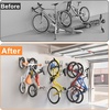image:imageTORACK Wall Mounted Bike Storage Rack Vertical Bikes Storage for Garage 5 Bikes Hangers for Wall Modular Bicycle Storage Rack3 Rails 5 Bike Hooks 3 Helmet Hooks