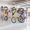 image:imageTORACK Wall Mounted Bike Storage Rack Vertical Bikes Storage for Garage 5 Bikes Hangers for Wall Modular Bicycle Storage Rack3 Rails 5 Bike Hooks 3 Helmet Hooks