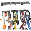 image:imageTORACK Wall Mounted Bike Storage Rack Vertical Bikes Storage for Garage 5 Bikes Hangers for Wall Modular Bicycle Storage Rack3 Rails 5 Bike Hooks 3 Helmet Hooks