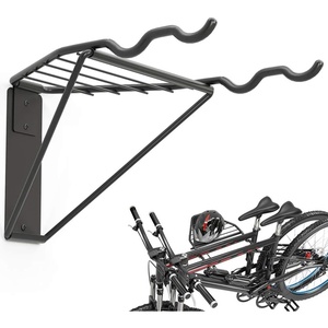 image:imageTORACK Bike Storage Rack 2 Bicycle Hanger Mountain Bike Wall Mount Foldable Horizontal Bike Holder Bike Hook for Garage Indoor Space Saving Portable Bicycle Stand Reinforced super sturdy