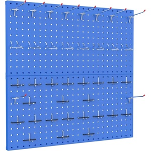 image:imageTORACK Metal Pegboard Wall Tool Organizer 24 x 24 or 12 x 48 70 PCS Tools Storage Pegboard for Garage Peg Board Tool Organizer Board with Hooks for WorkbenchGreyBlue