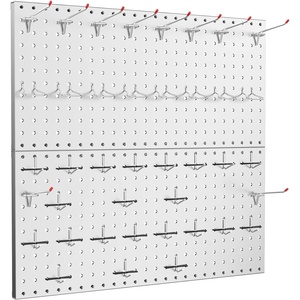 image:imageTORACK Metal Pegboard Wall Tool Organizer 24 x 24 or 12 x 48 70 PCS Tools Storage Pegboard for Garage Peg Board Tool Organizer Board with Hooks for WorkbenchGreyGray