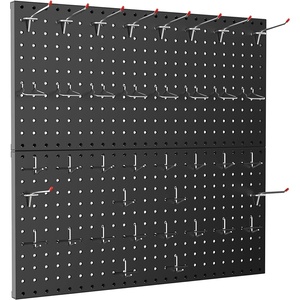 image:imageTORACK Metal Pegboard Wall Tool Organizer 24 x 24 or 12 x 48 70 PCS Tools Storage Pegboard for Garage Peg Board Tool Organizer Board with Hooks for WorkbenchGreyBlack