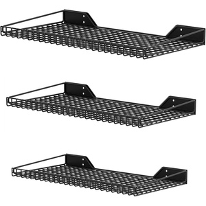 image:imageTORACK WallMounted Storage Shelves MixedSize Garage Floating Shelving for Closet amp Laundry Room HeavyDuty Wall Shelf Holds Up to 65 lbsBlackBlack