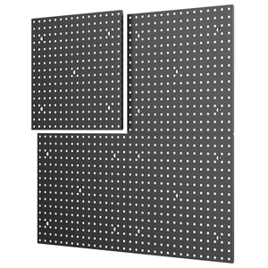 image:imageTORACK 2Pack 12x24 inch Metal Pegboard Panels for Garage Wall Tool Organizer Pegboard for Workbench Workshop Tool Storage Peg Board for PegsBlack16x16 in