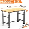 image:imageTORACK Adjustable Workbench with Rubberwood Top 32 x 18 HeavyDuty Garage Work Table Height Adjustable 2838 Supports Up to 1500 lbs4775 x 2325 inch