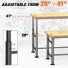 image:imageTORACK Adjustable Workbench with Rubberwood Top 32 x 18 HeavyDuty Garage Work Table Height Adjustable 2838 Supports Up to 1500 lbs4775 x 2325 inch