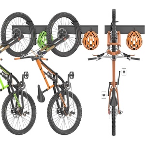 image:imageTORACK WallMounted Swivel Bike Rack Garage Vertical Bike Hangers for 3 Bikes and 3 Helmets Rotating Bike Storage Hooks Holds Up to 300 lbsfor 3 bikes