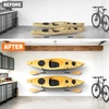 image:imageTORACK WallMounted Kayak Rack Garage HeavyDuty Kayak Hangers with Paddle Hooks 200 lbs Capacity SpaceSaving Wall Storage for KayaksFor 2 Kayaks